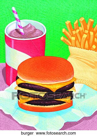 Burger View Large Illustration Stock Illustration - Burger. Fotosearch