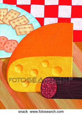 Snack View Large Illustration Drawing - Snack. Fotosearch