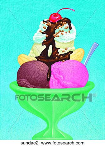 Drawing - Sundae 2. Fotosearch