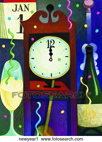 New Year 1 View Large Illustration Clip Art - New Year 1. Fotosearch