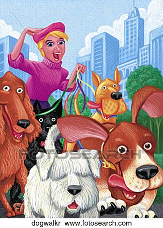 Dog Walker View Large Illustration Stock Illustration - Dog Walker. Fotosearch