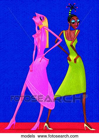 Stock Illustration - Fashion Models. Fotosearch