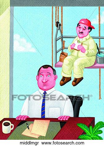 Stock Illustration - Middle Manager. Fotosearch