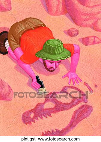 Stock Illustration - Paleontologist. Fotosearch