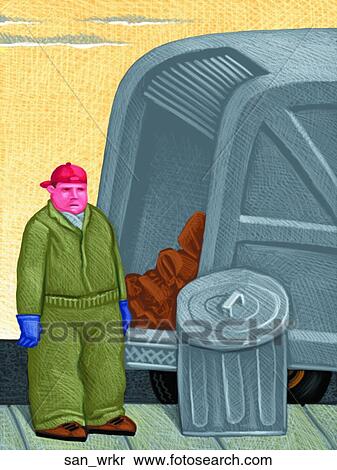 Sanitation Worker View Large Illustration Stock Illustration - Sanitation Worker. Fotosearch