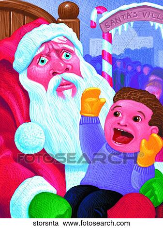 Store Santa View Large Illustration Clipart - Store Santa. Fotosearch