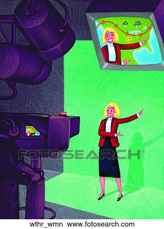 Stock Illustration - Weather Woman. Fotosearch