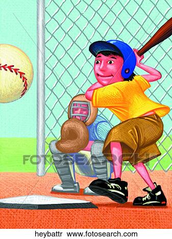 Hey Batter View Large Illustration Stock Illustration - Hey Batter. Fotosearch