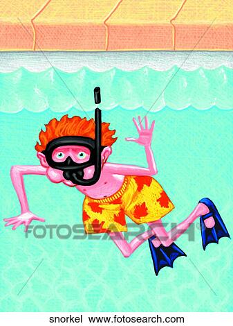 Drawing - Snorkel. Fotosearch