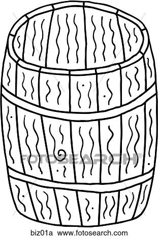 Clipart - Barrel - B&W. Fotosearch