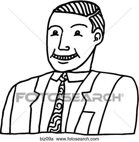 Clipart - Business Guy - B&W. Fotosearch