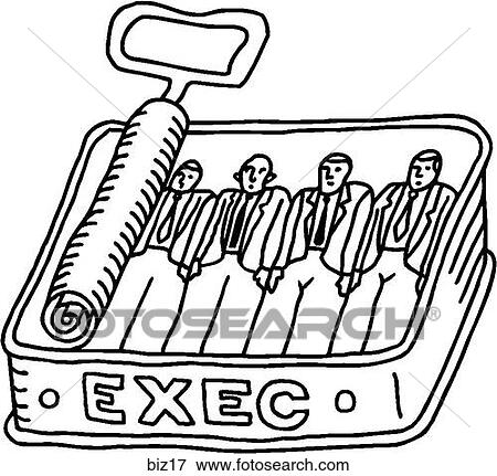 Stock Illustration - Canned Executives - B&W. Fotosearch