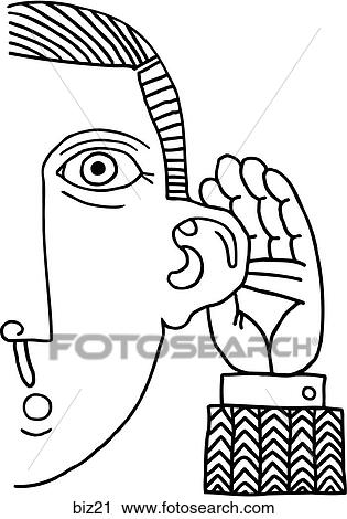 Clip Art - Ear to Grindstone - B&W. Fotosearch