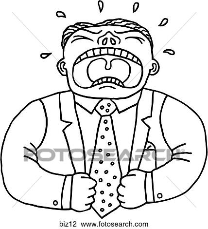 Drawing - Frustrated Employee - B&W. Fotosearch