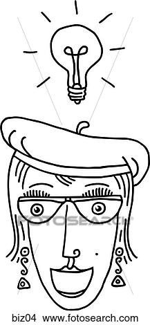 Her Idea - B&W View Large Illustration Stock Illustration - Her Idea - B&W. Fotosearch