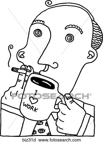 Clip Art - Mr Stress 4 - B&W. Fotosearch