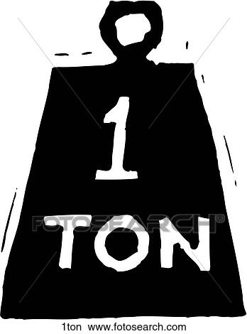 1 Ton View Large Clip Art Graphic Clipart - 1 Ton. Fotosearch