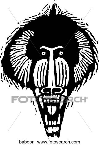 Baboon View Large Clip Art Graphic Clipart - Baboon. Fotosearch