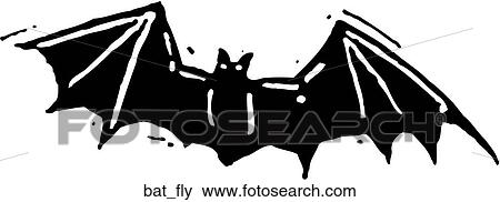 Clip Art - Bat Flying. Fotosearch