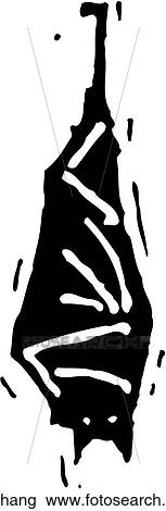 Clipart - Bat Hanging. Fotosearch