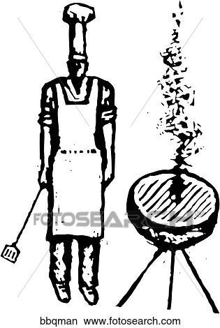 Clipart - BBQ Man. Fotosearch