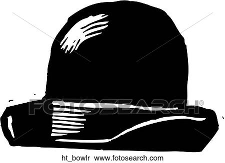 Bowler View Large Clip Art Graphic Clipart - Bowler. Fotosearch