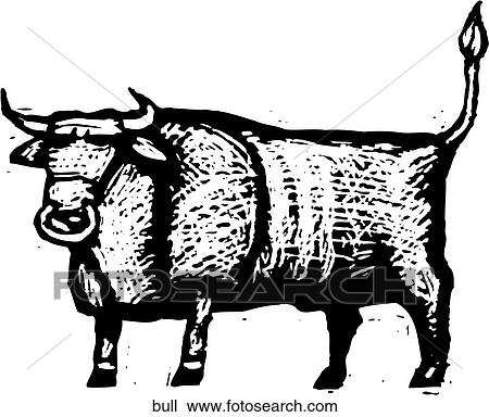 Bull View Large Clip Art Graphic Clipart - Bull. Fotosearch