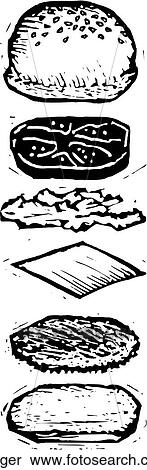 Burger View Large Clip Art Graphic Clipart - Burger. Fotosearch