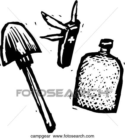 Camping Essentials View Large Clip Art Graphic Clipart - Camping Essentials. Fotosearch