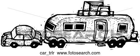 Clipart - Car/Trailer. Fotosearch