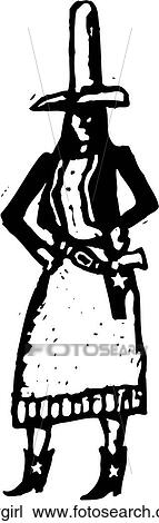 Clipart - Cowgirl. Fotosearch