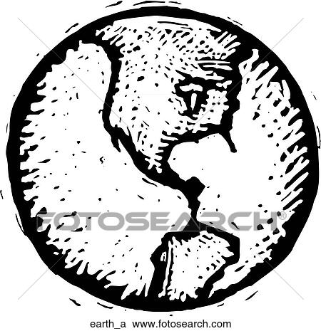 Earth / Side A View Large Clip Art Graphic Clipart - Earth / Side A. Fotosearch