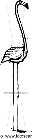 Flamingo View Large Clip Art Graphic Clipart - Flamingo. Fotosearch
