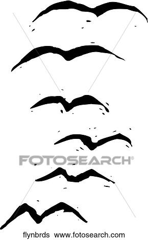 Flying Birds View Large Clip Art Graphic Clip Art - Flying Birds. Fotosearch