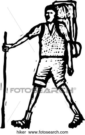 Hiker View Large Clip Art Graphic Clipart - Hiker. Fotosearch