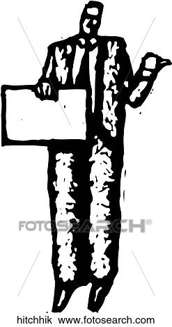 Hitchhiking Exec View Large Clip Art Graphic Clipart - Hitchhiking Exec. Fotosearch