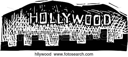 Hollywoodland View Large Clip Art Graphic Clipart - Hollywoodland. Fotosearch