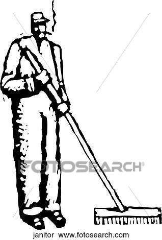 Clipart - Janitor. Fotosearch