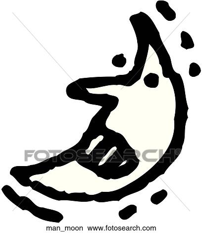 Man in the Moon View Large Clip Art Graphic Clipart - Man in the Moon. Fotosearch