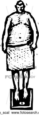 Clipart - Man on Scale. Fotosearch