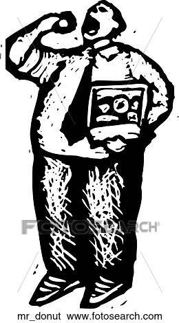 Mr Doughnut View Large Clip Art Graphic Clip Art - Mr Doughnut. Fotosearch