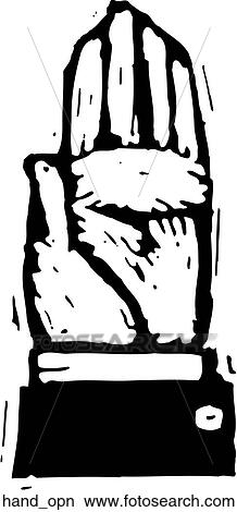 Clipart - Open Hand. Fotosearch