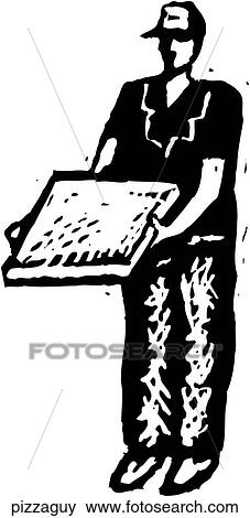 Clip Art - Pizza Guy. Fotosearch