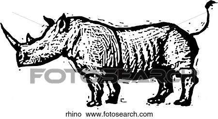 Rhino View Large Clip Art Graphic Clipart - Rhino. Fotosearch