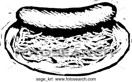 Clip Art - Sausage/Kraut. Fotosearch