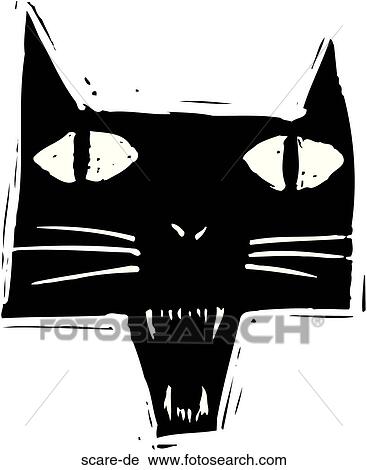 Clipart - Scare-dee Cat. Fotosearch