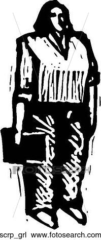 Script Girl View Large Clip Art Graphic Clipart - Script Girl. Fotosearch