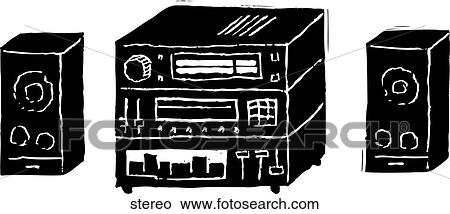 Stereo View Large Clip Art Graphic Clipart - Stereo. Fotosearch