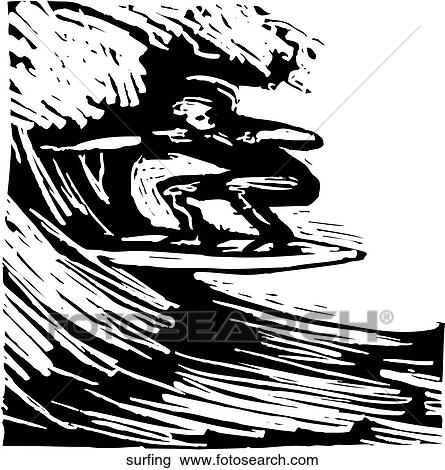 Clipart - Surfing. Fotosearch