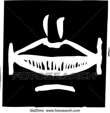 Tile 20 Mouth View Large Clip Art Graphic Clipart - Tile 20 Mouth. Fotosearch